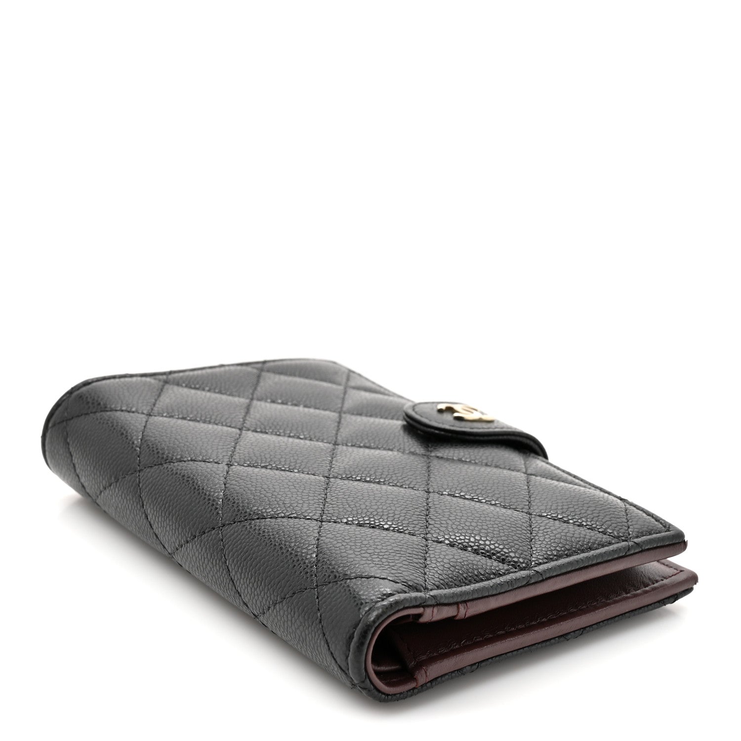 Caviar Quilted Passport Holder Black