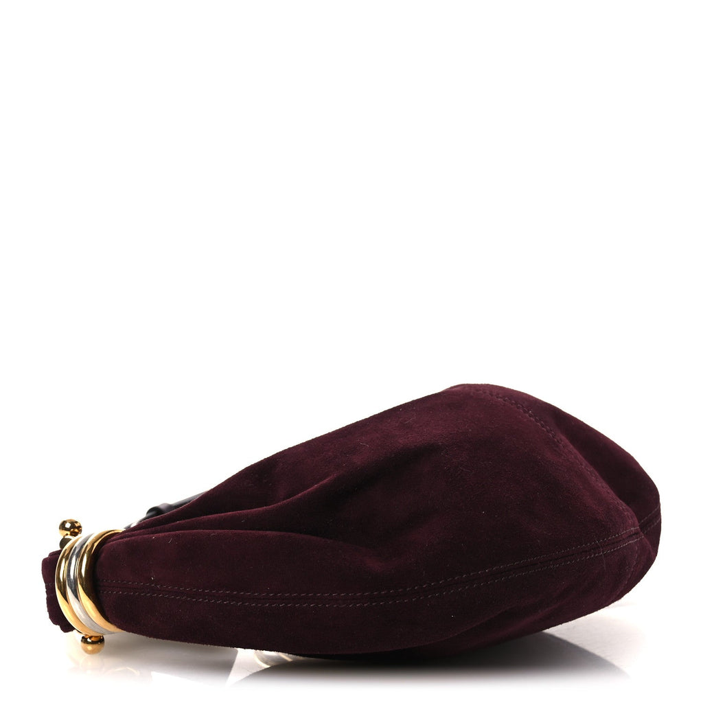 Suede Mini Bracelet Hobo Bag Deep Violine