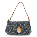 Monogram Denim Mini Pleaty Blue