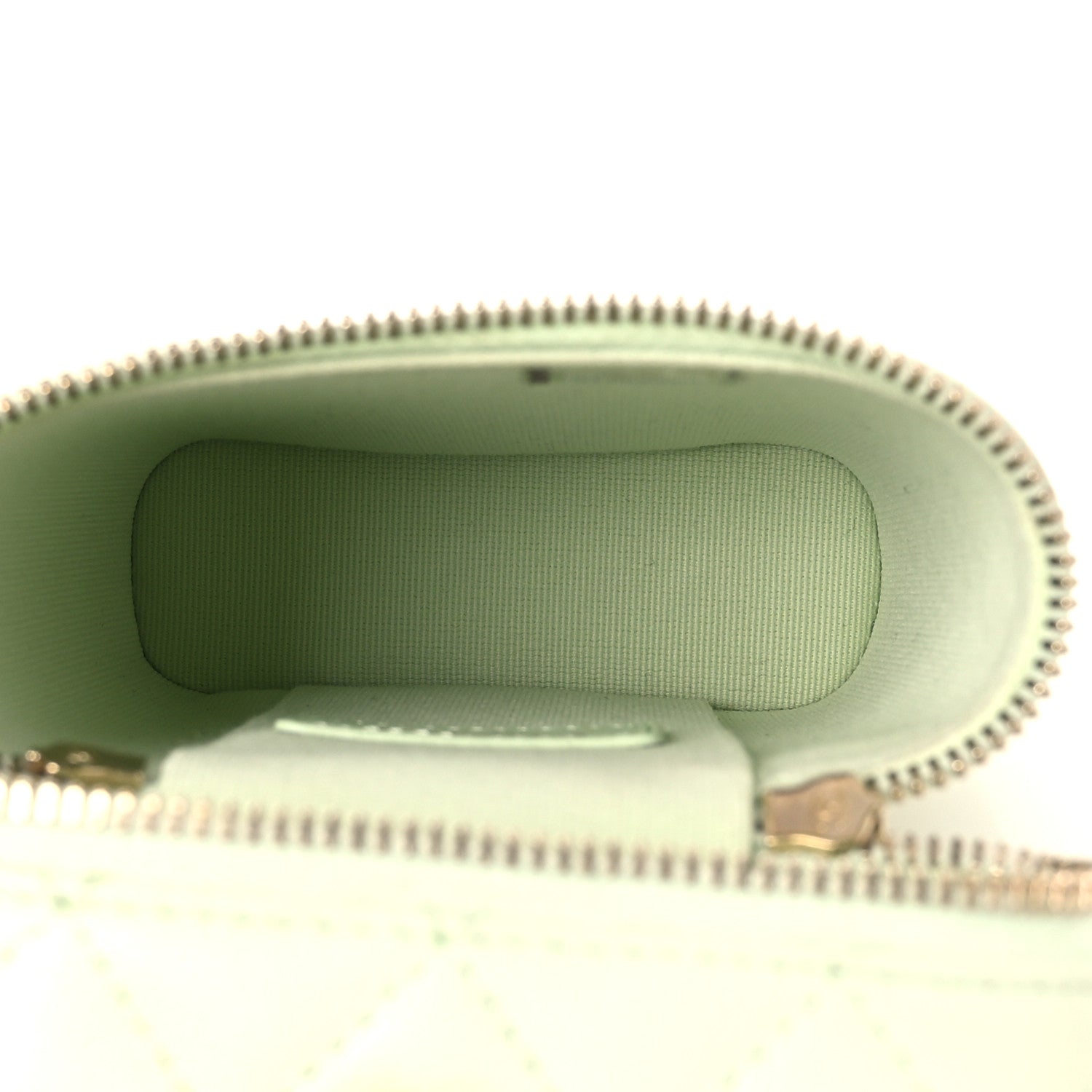 Caviar Quilted Phone Holder With Chain Light Green