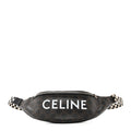 Triomphe Logo Canvas Checker Belt Bag Black
