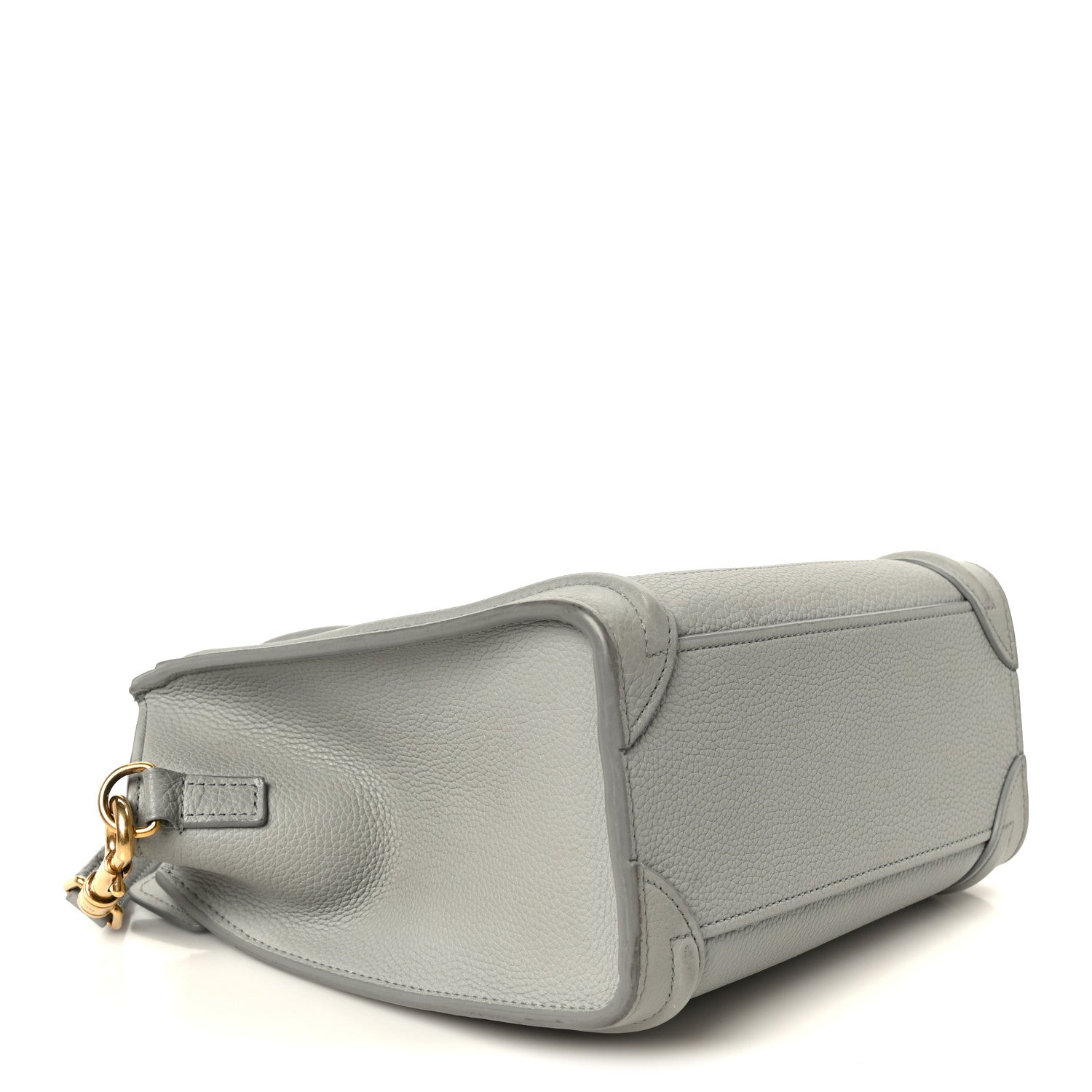 Drummed Calfskin Nano Luggage Pearl Blue