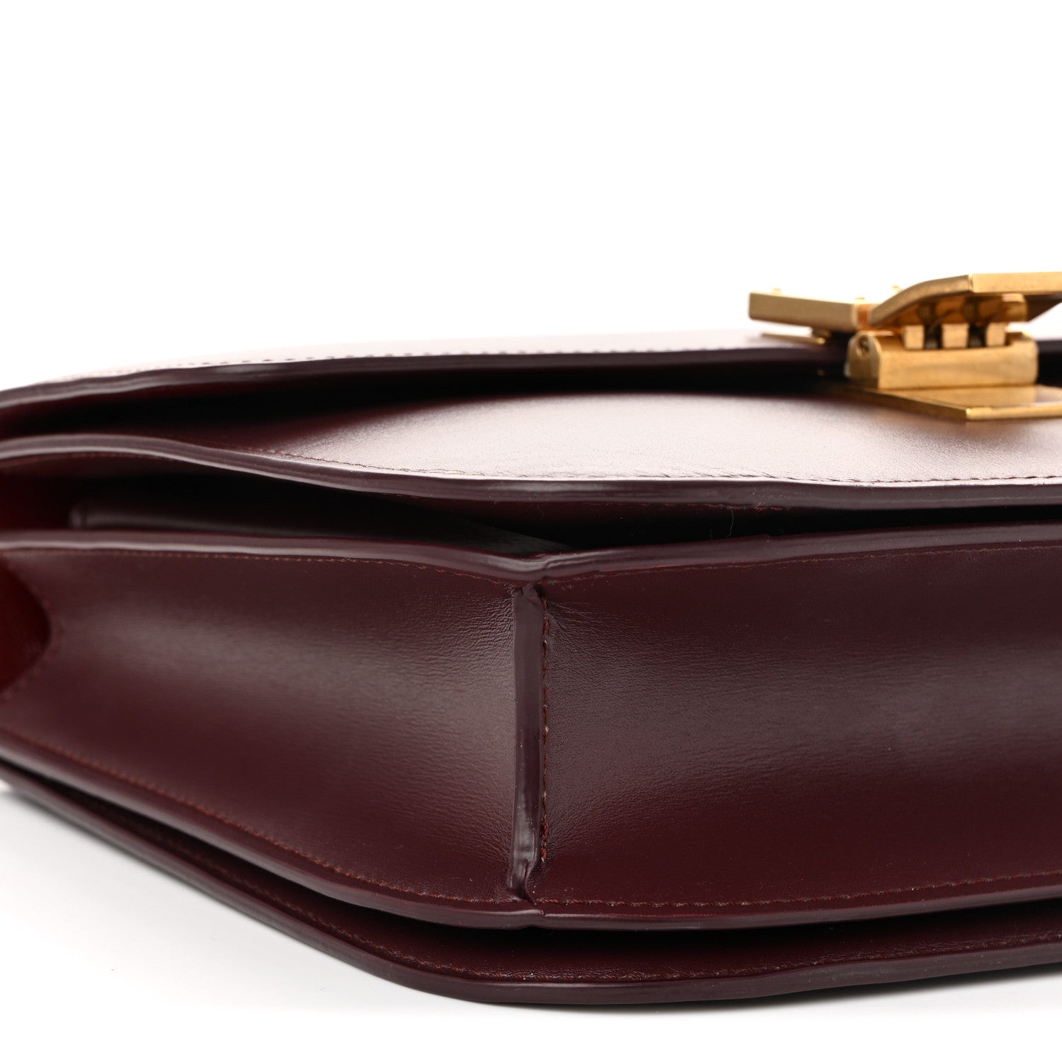 Box Calfskin Medium Classic Box Flap Bag Burgundy Burgundy