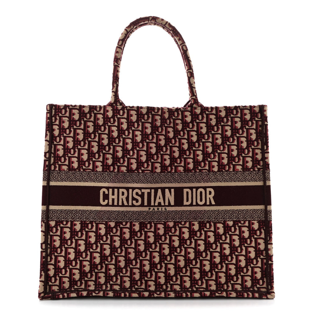 Oblique Large Book Tote Burgundy Multicolor