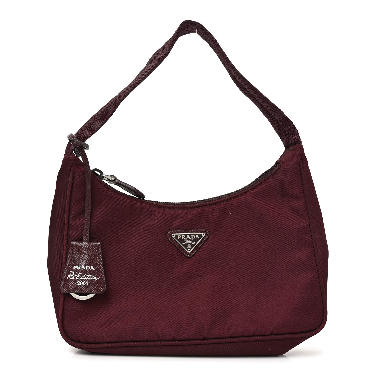 Tessuto Nylon Saffiano Mini Re-Edition 2005 Bag Bordeaux