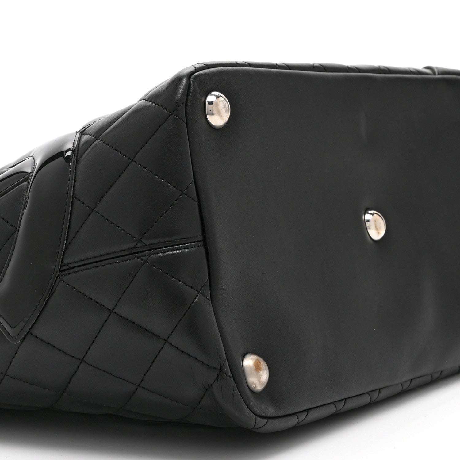 Calfskin Quilted Large Cambon Tote Black