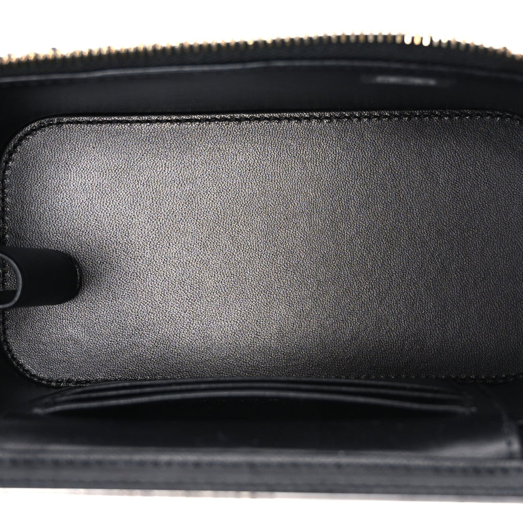 Tweed Pearl Crush Small Vanity Case With Chain  Black White