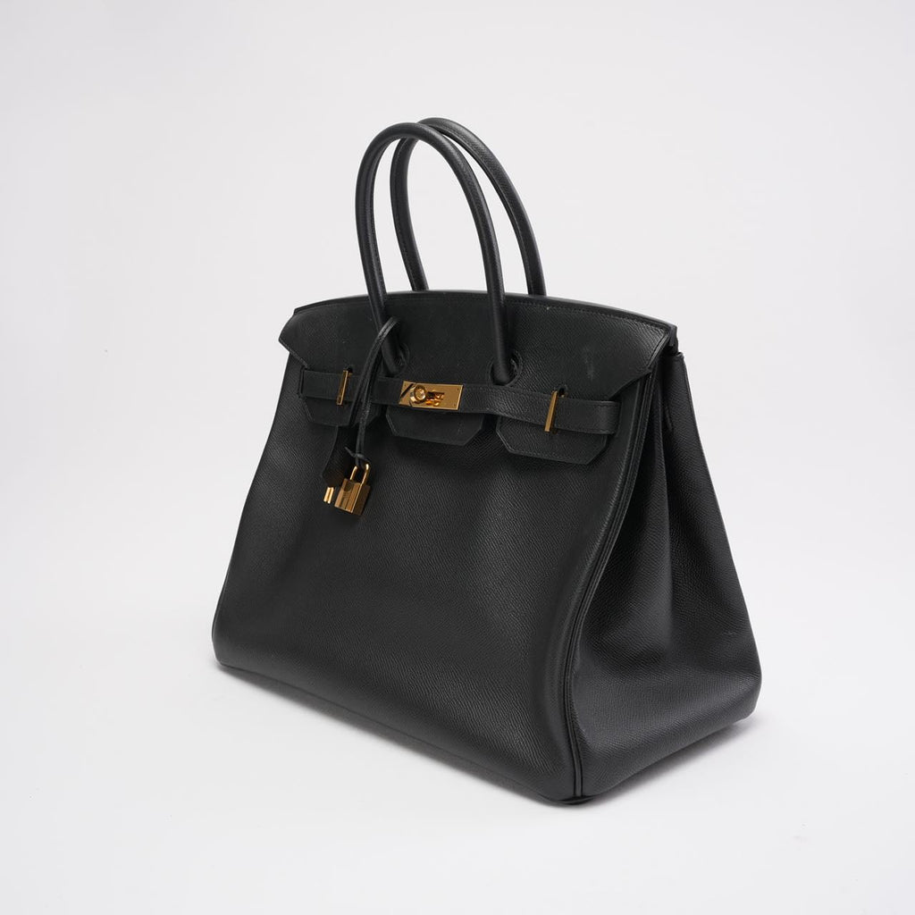 Hermes Black Birkin 35 Epsom Leather With Gold Hardware 2016