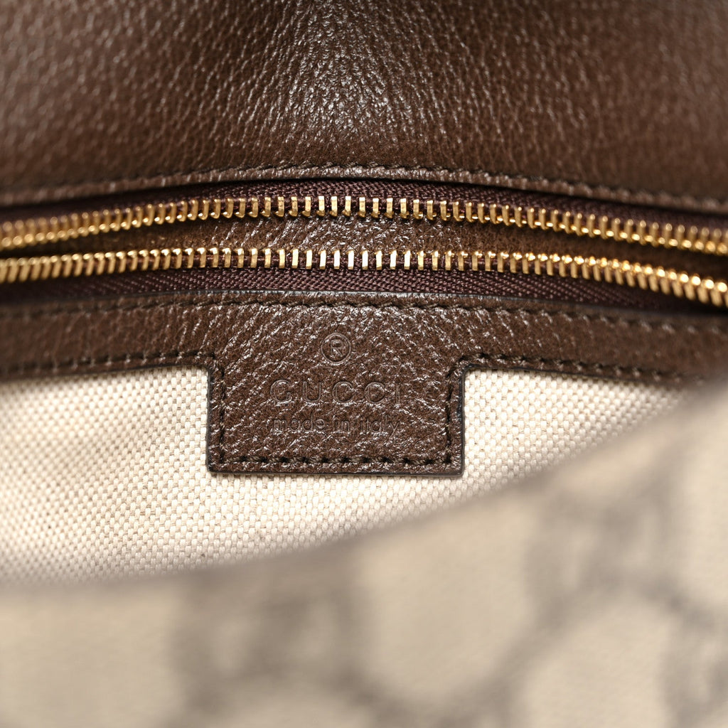 GG Supreme Monogram Textured Dollar Calfskin Blondie Chain Shoulder Flap Bag Beige Ebony New Acero