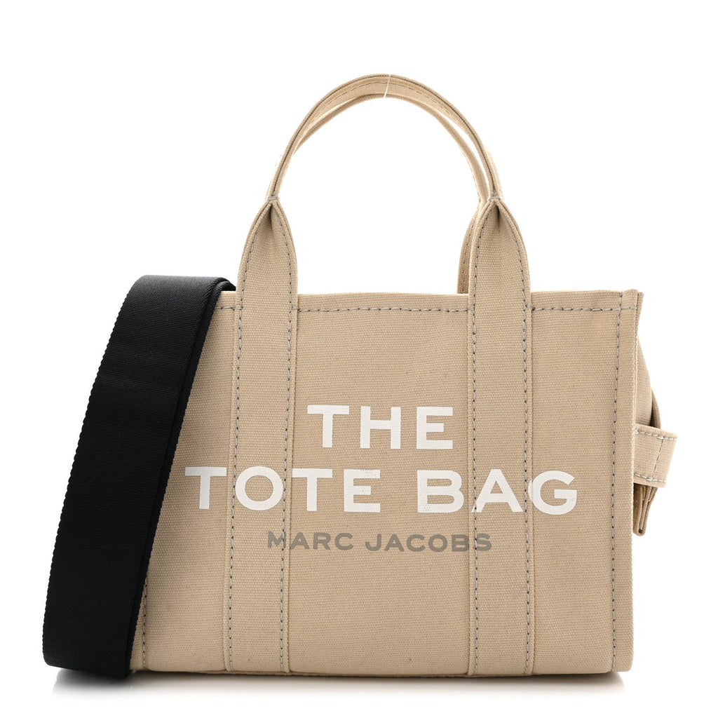 Cotton Canvas Colorblock Small The Traveler Tote Bag Beige Multicolor