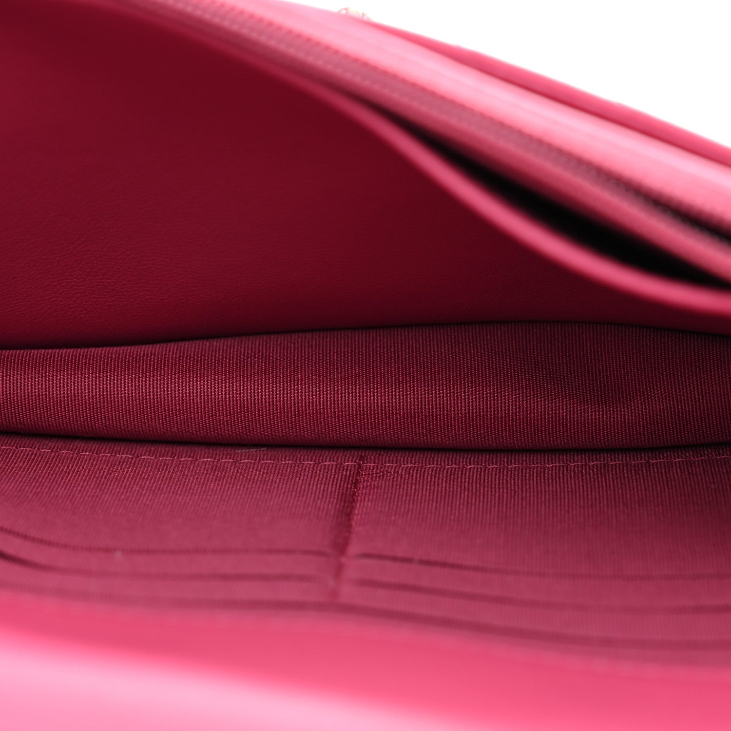 Lambskin Chevron Quilted Trendy CC Wallet On Chain WOC Pink