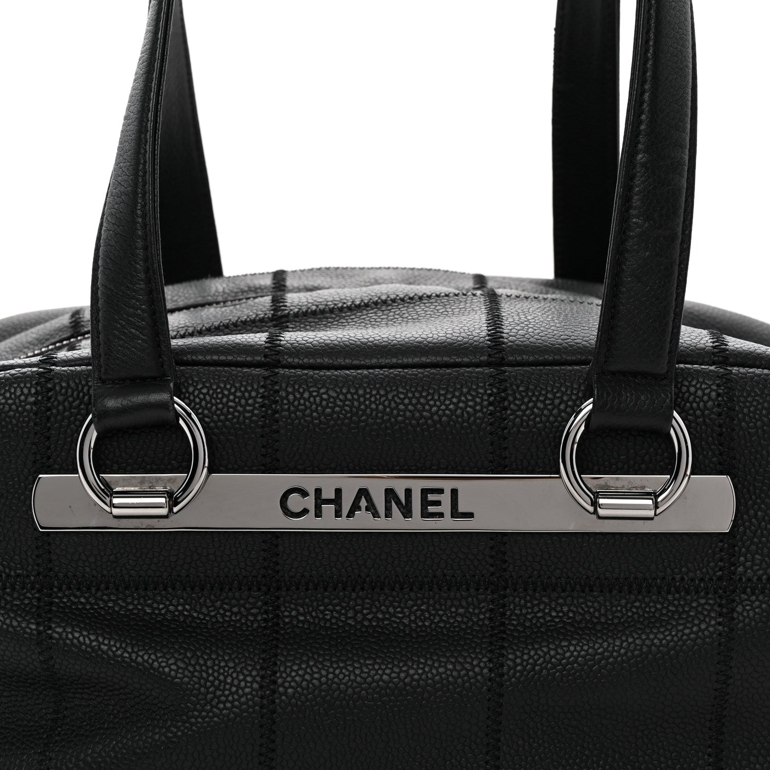 Caviar Square Stitched Bowler Black