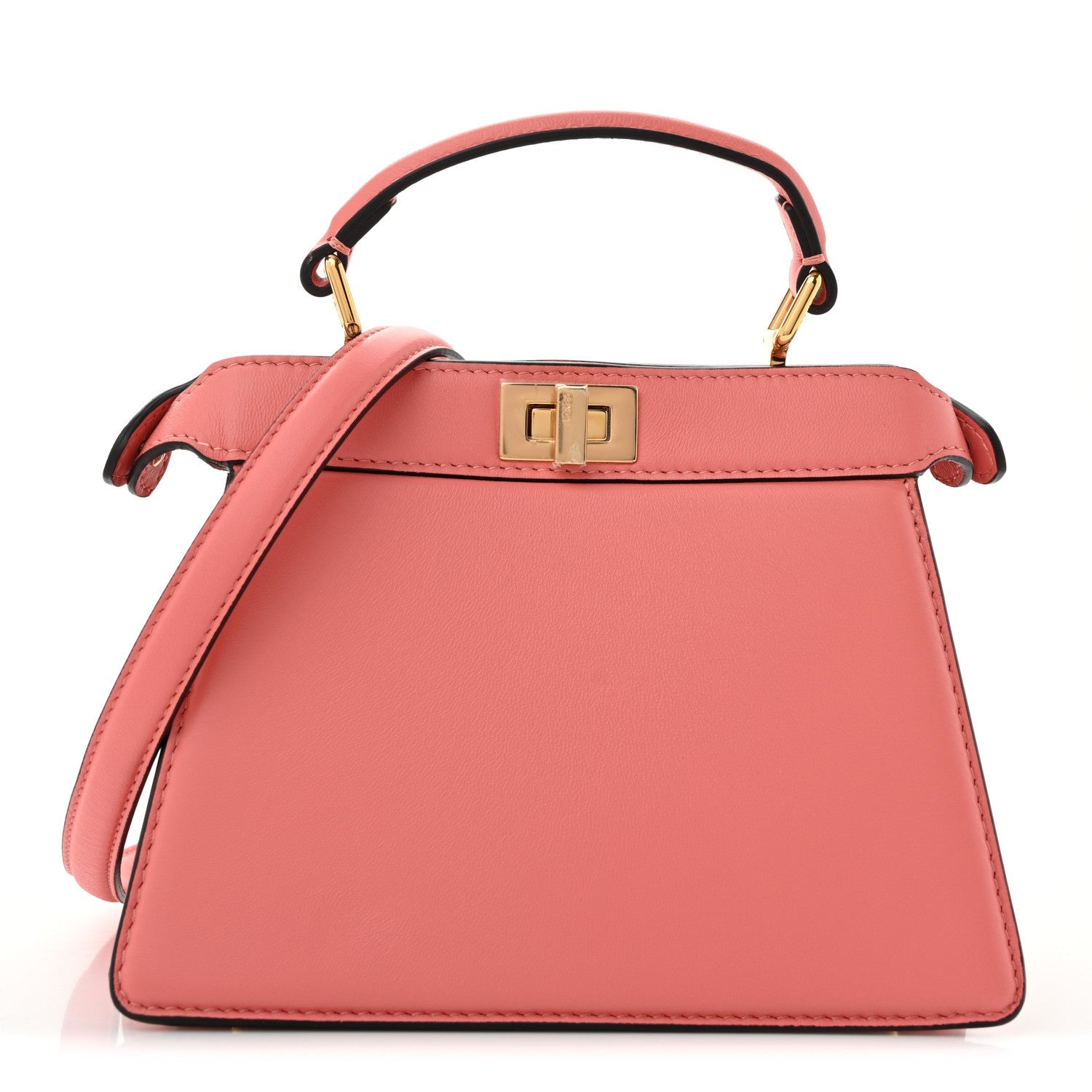 Shiny Nappa Petite Peekaboo I SEE U Satchel Rosa Pesca