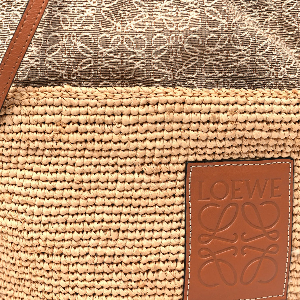 Calfskin Raffia Anagram Paulas Ibiza Pochette Bag Natural Tan