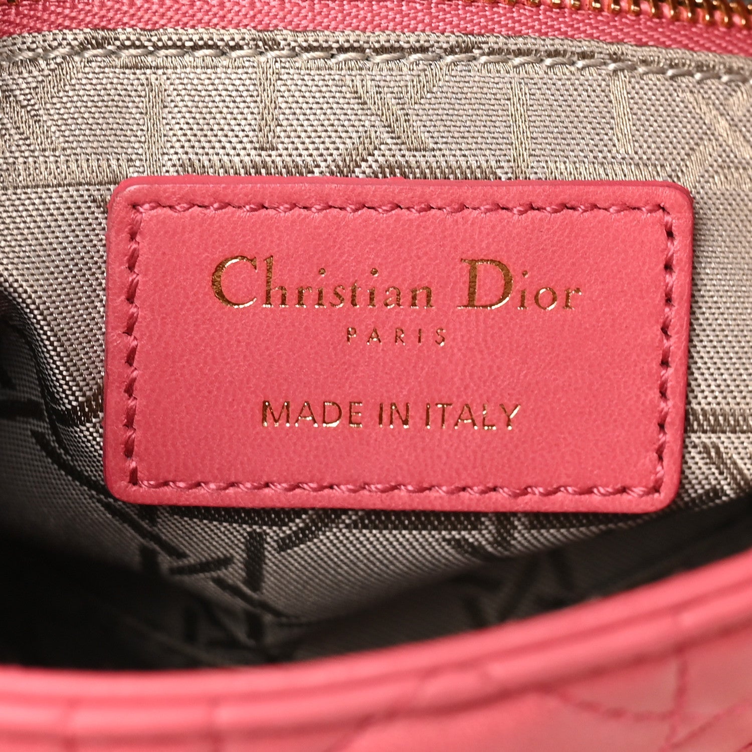 Lambskin Cannage Mini Lady Dior Pink Pink
