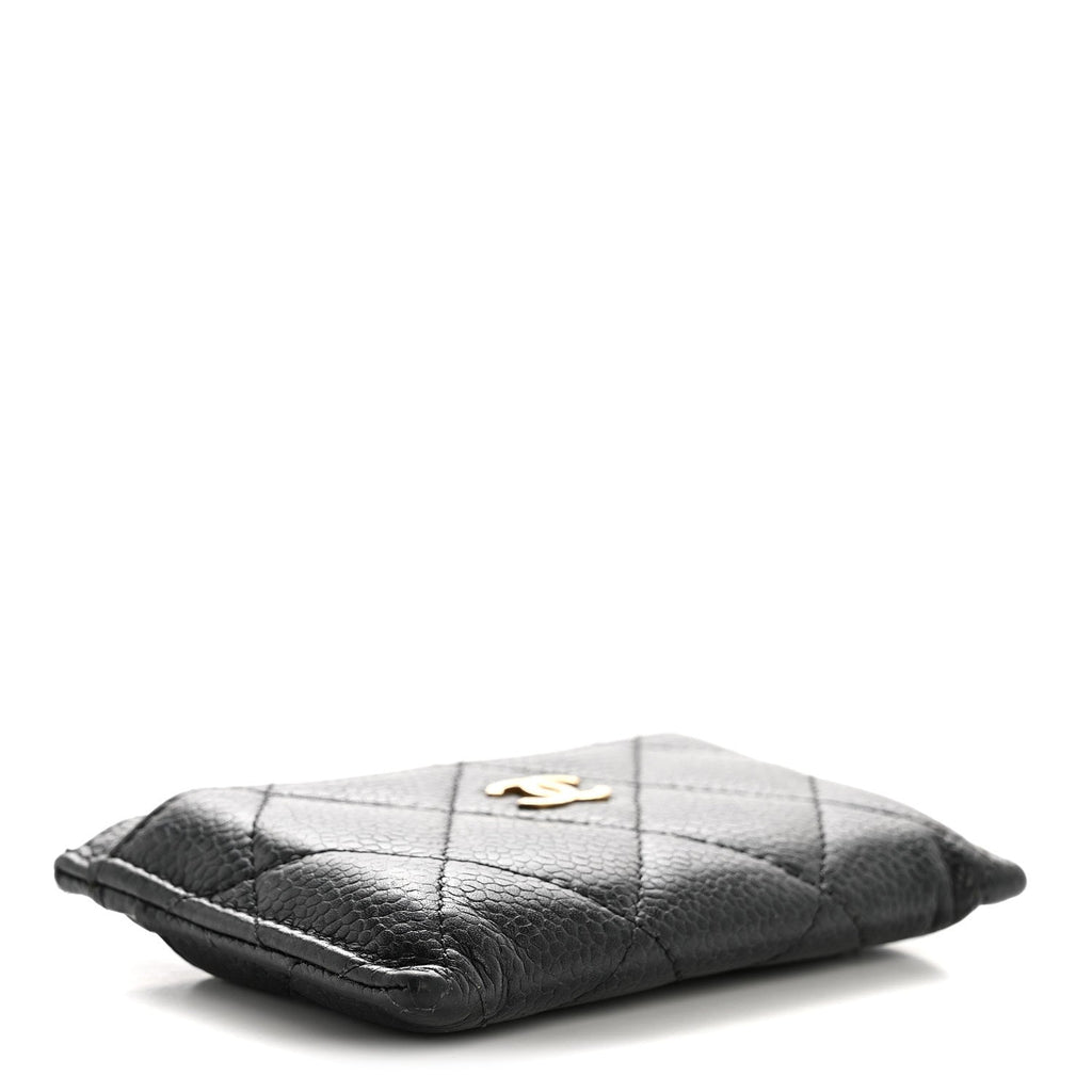 Caviar Quilted Card Holder Black