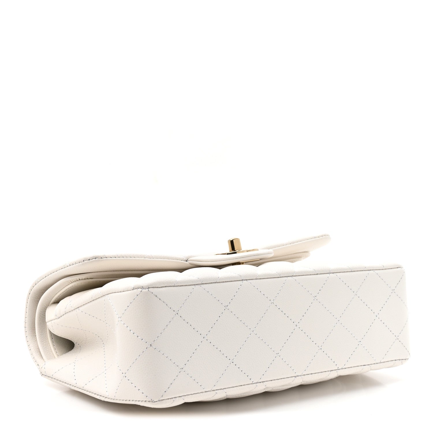 Caviar Quilted Small Double Flap White