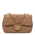 Lambskin Quilted Mini Heart Charms Flap Beige