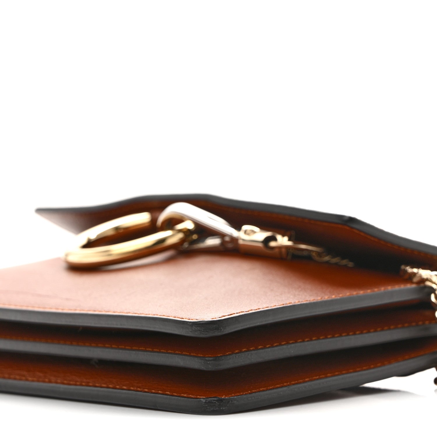 Calfskin Suede Mini Chain Faye Shoulder Bag Tobacco
