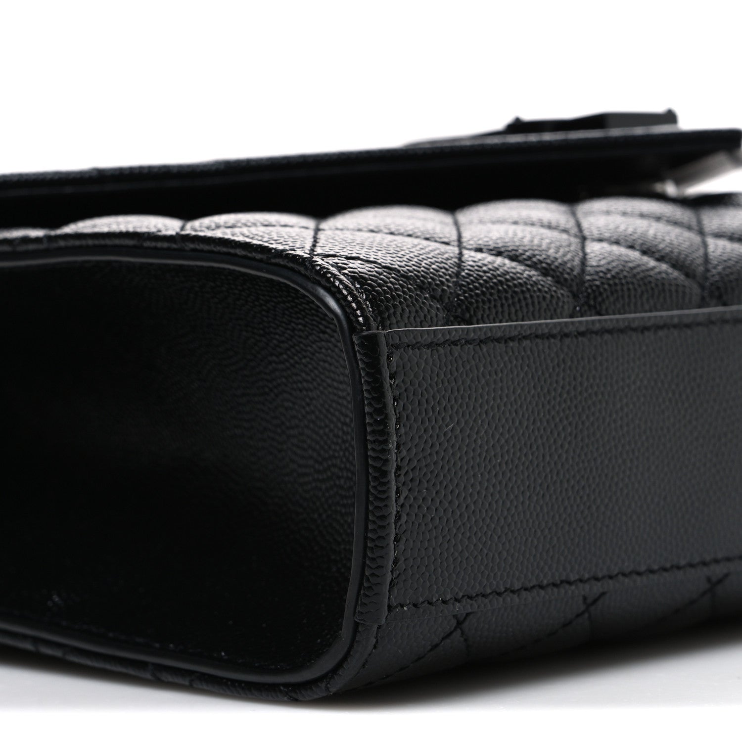 Grain De Poudre Textured Mixed Matelasse Triquilt Medium Monogram Monochrome Satchel Black