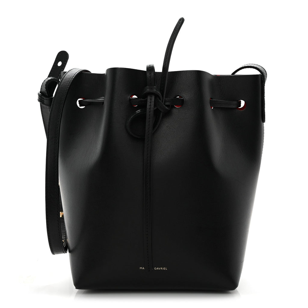 Calfskin Mini Bucket Bag Black Flamma