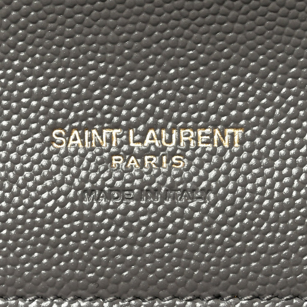 Grain De Poudre Matelasse Chevron Monogram Envelope Clutch Fog