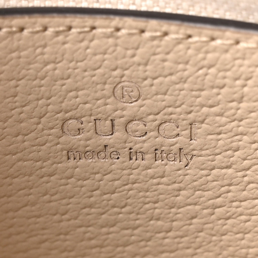 GG Supreme Monogram Textured Dollar Calfskin Web Small Ophidia GG Handbag Beige Mystic White Oatmeal