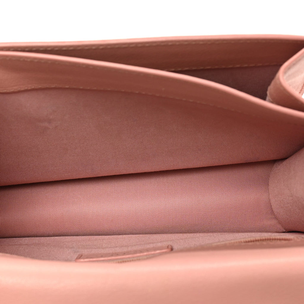 Goatskin Quilted Small CC Box Flap Pink