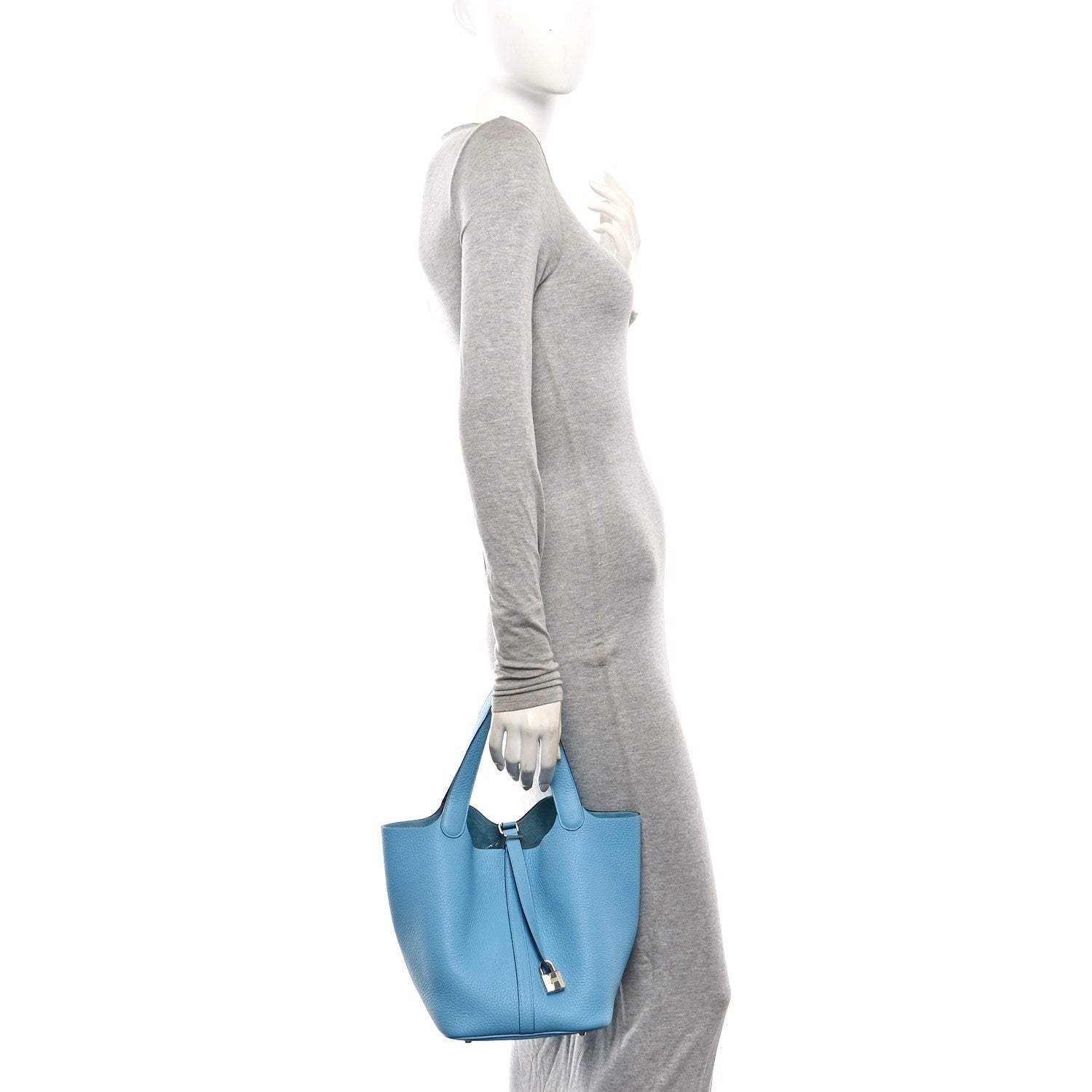 Taurillon Clemence Picotin Lock 22 MM Bleu Du Nord