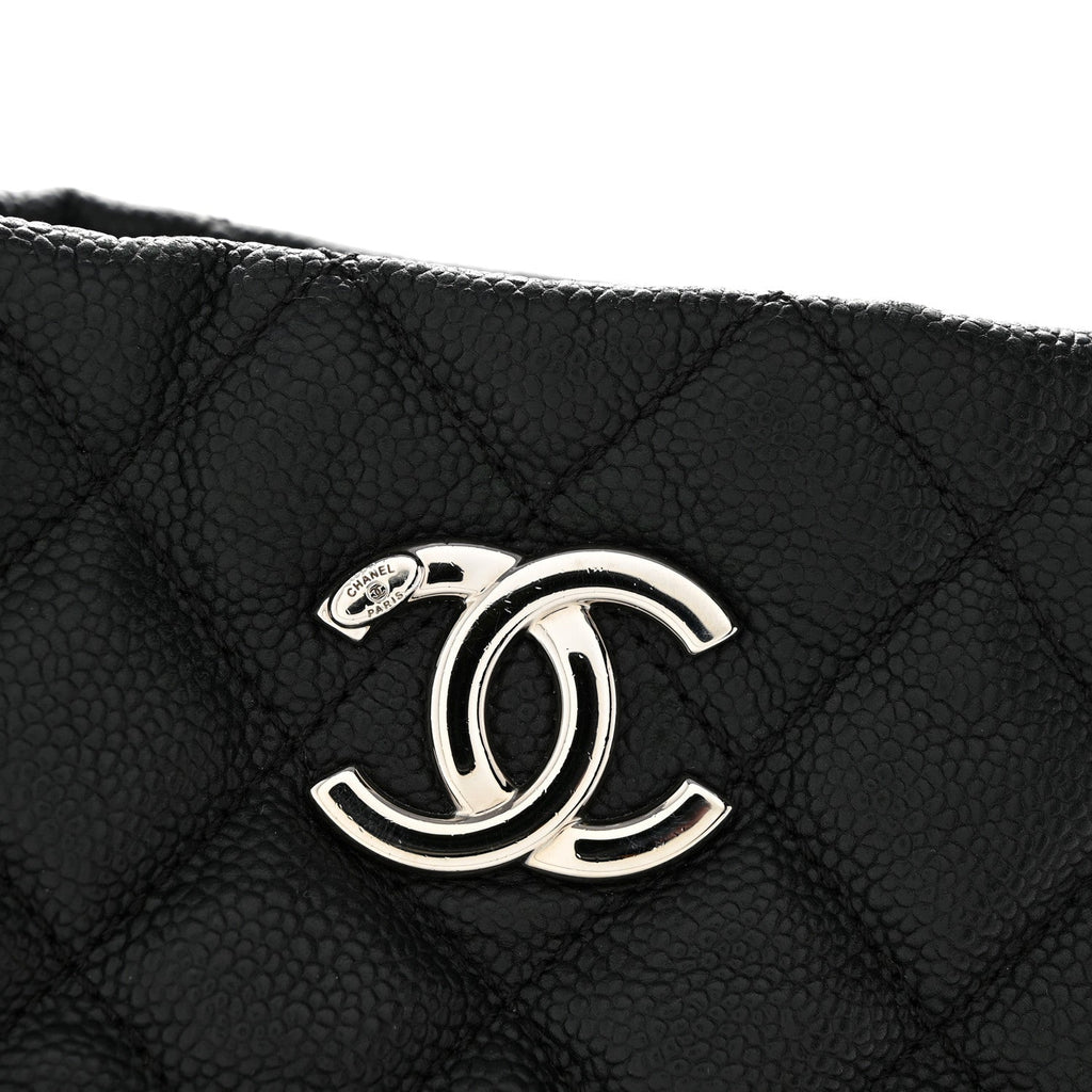 Caviar Quilted Easy Zip Tote Black