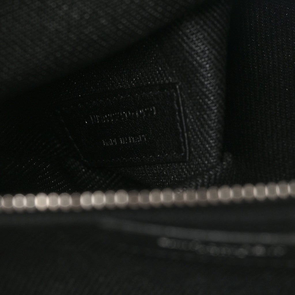 Linen Calfskin Rive Gauche Tote Black