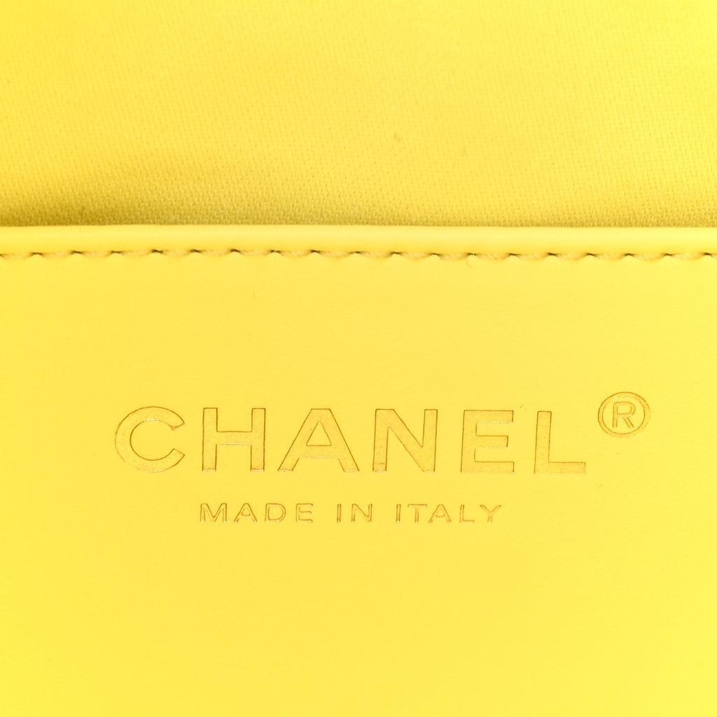 Caviar Quilted Mini Chanel 25 Handbag Yellow