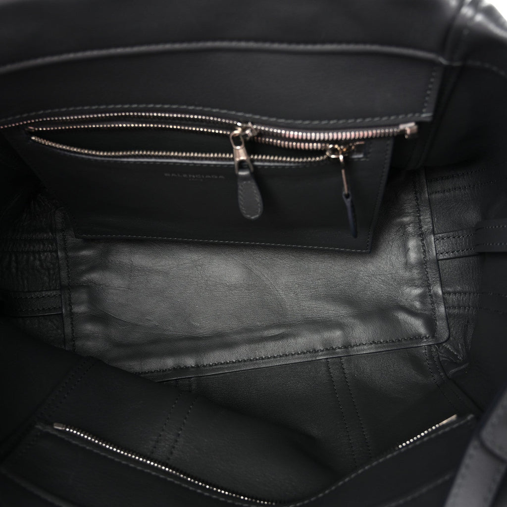 Calfskin Medium Laundry Cabas Tote Gris Fossile