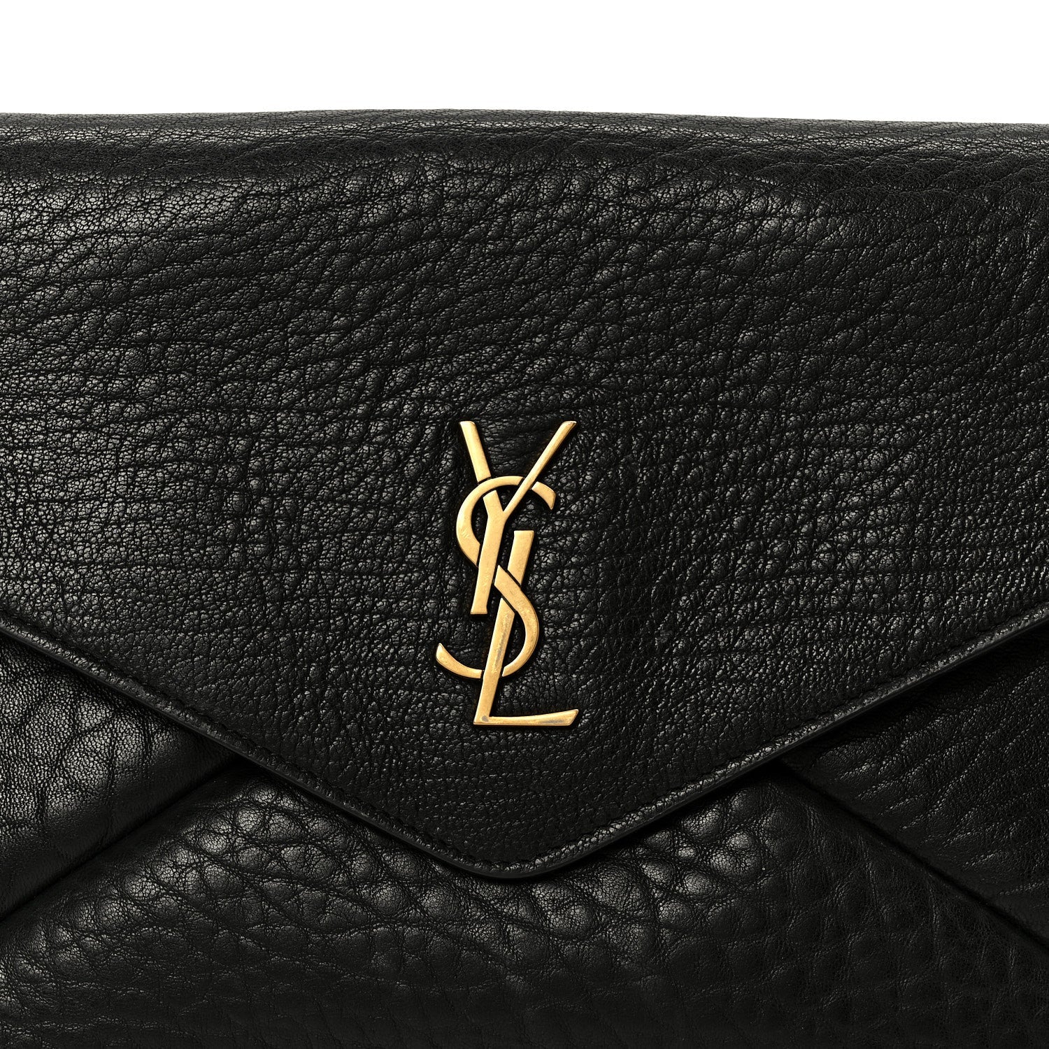 Grained Lambskin Cassandre Envelope Pouch Black