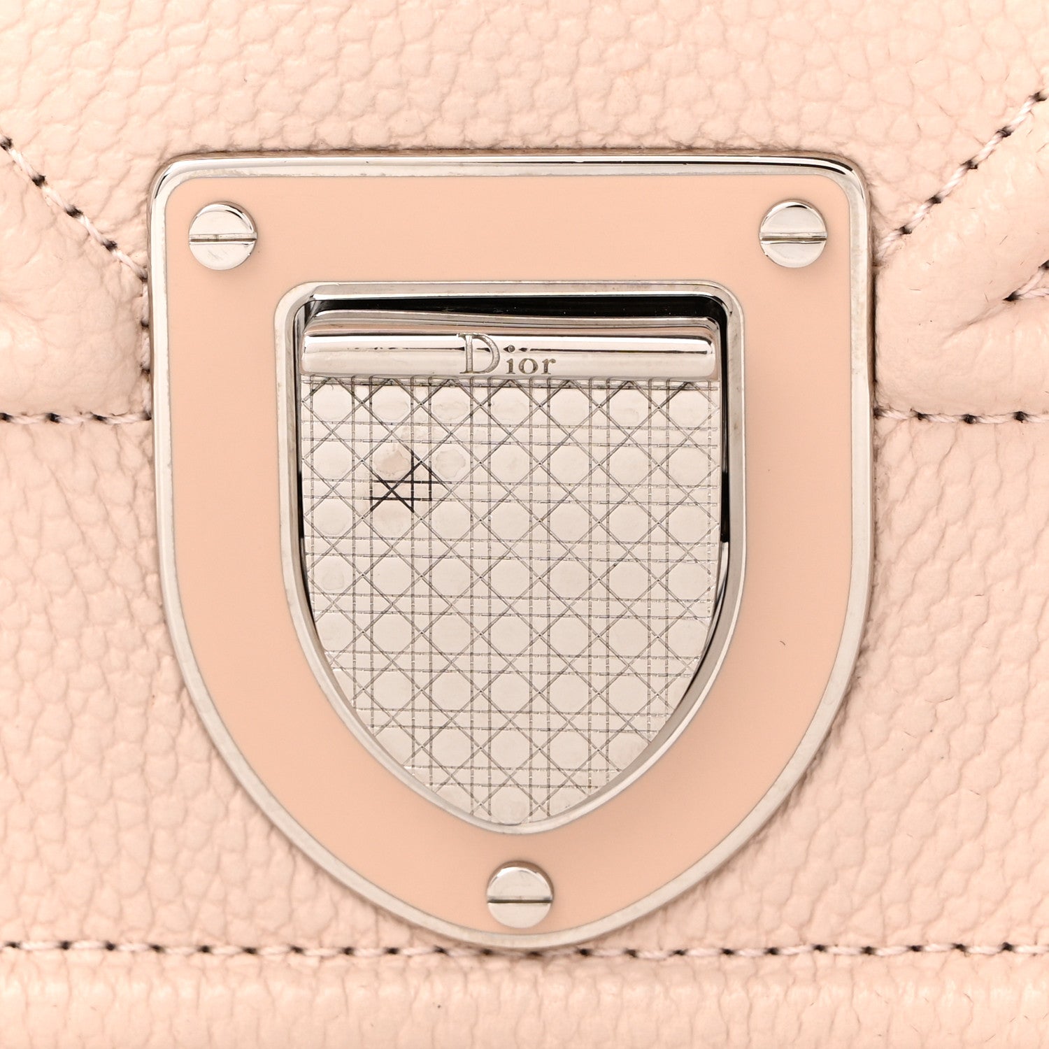 Grained Calfskin Medium Diorama Flap Bag Nude