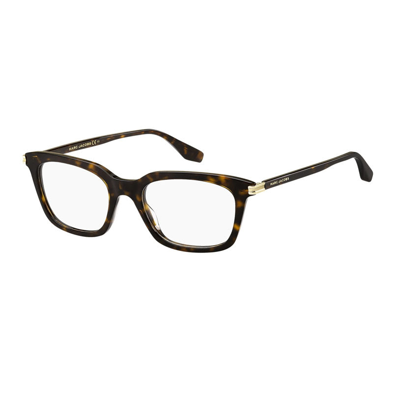 Marc Jacobs Eyeglasses Rectangle Full Rim, Havana Frame and Clear Demo Lenses Lens MARC570008600