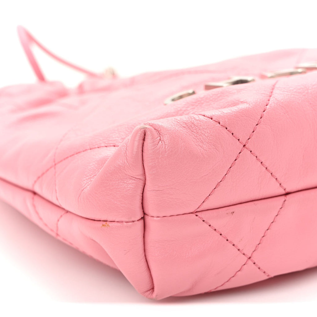 Shiny Calfskin Quilted Mini Chanel 22 Pink