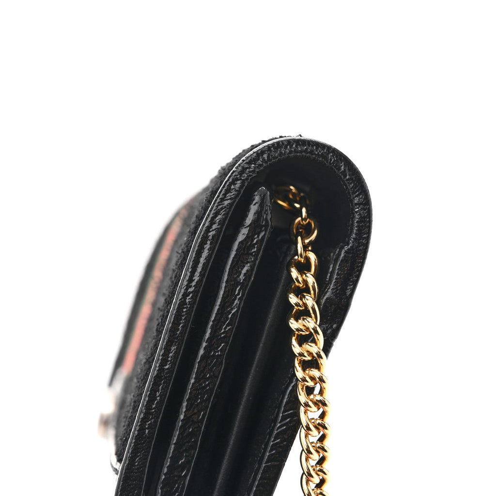 Suede Patent Web Ophidia Wallet On Chain Black