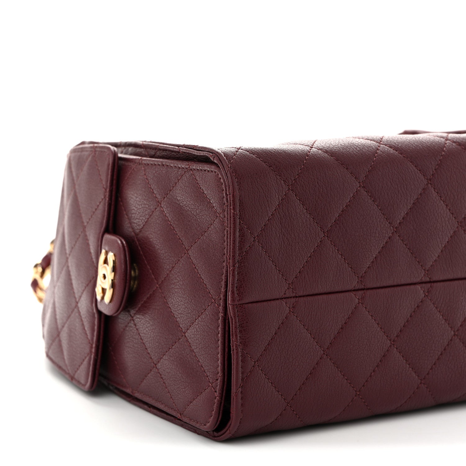 Goatskin Quilted Small Chanel 25 Handbag Dark Burgundy