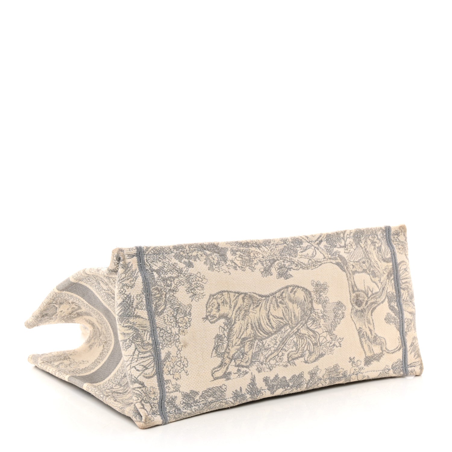 Canvas Embroidered Medium Dioriviera Toile De Jouy Book Tote Gray
