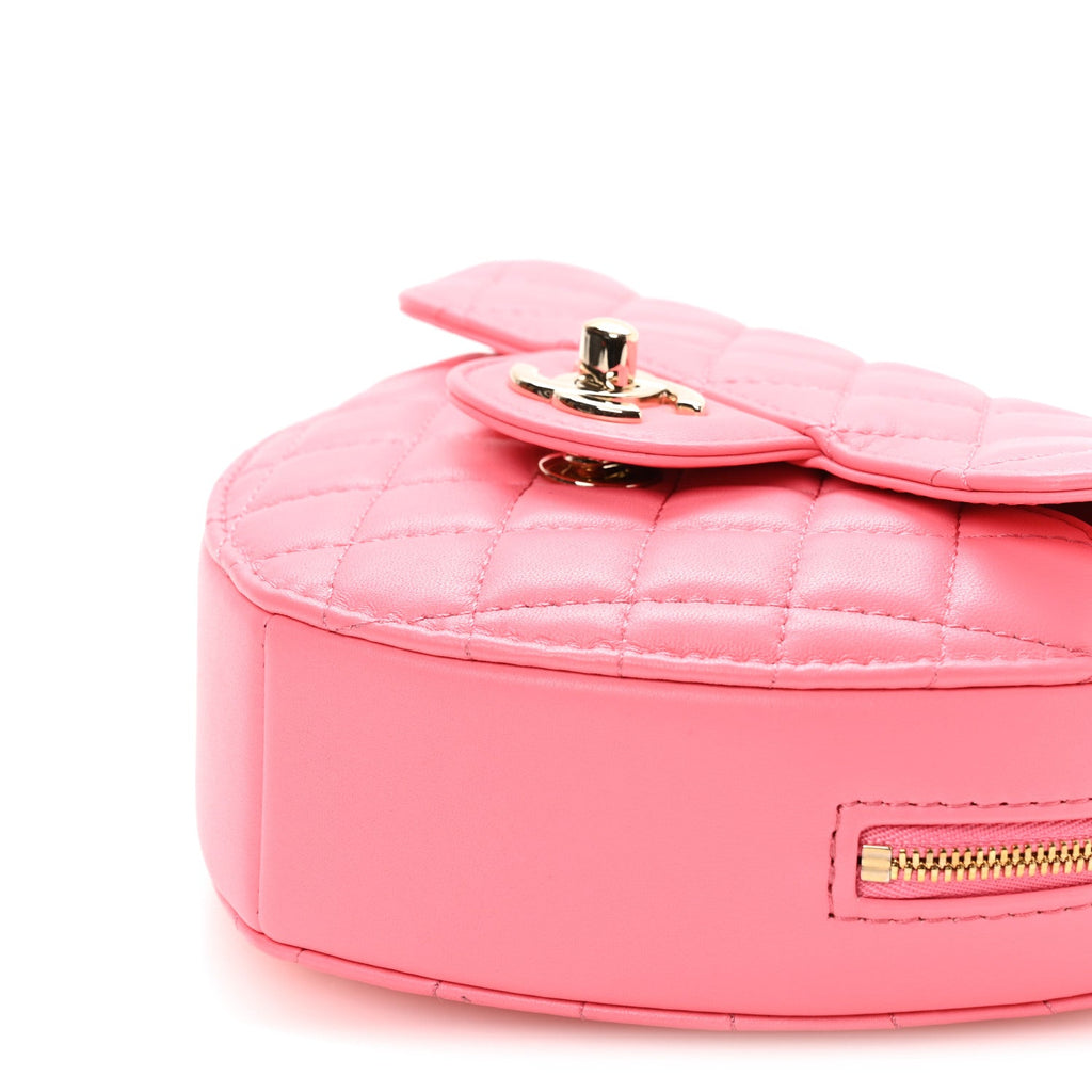 Lambskin Quilted CC In Love Heart Bag Pink