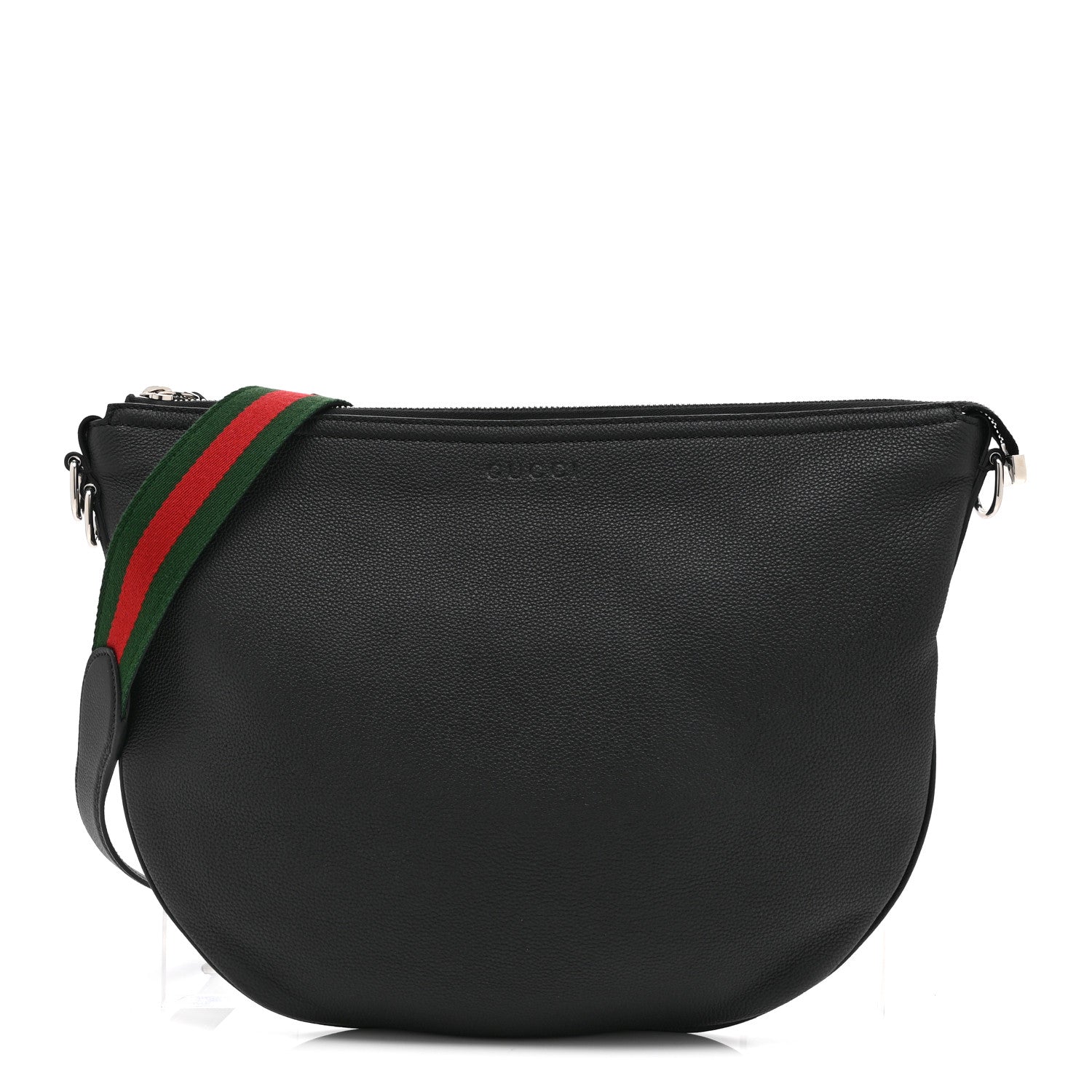 Calfskin Emblem Shoulder Bag Black