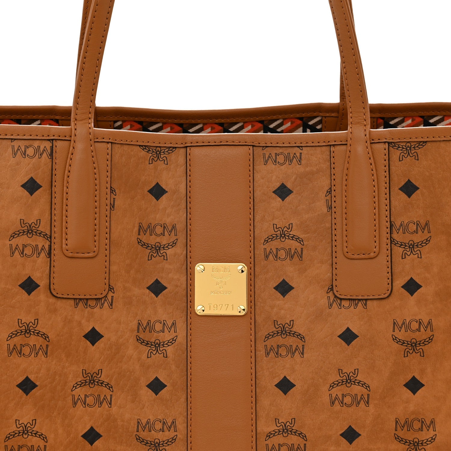 Visetos Medium Liz Reversible Shopper Tote Cognac