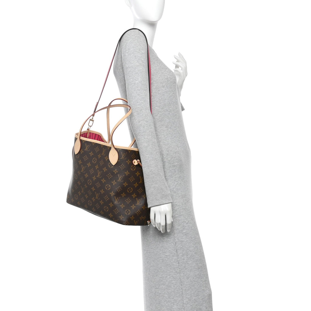 Monogram Inside Out Neverfull Bandouliere MM Rose Pondichery