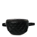Calfskin Quilted Waist Belt Bag Black