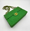 Chanel Vintage Green Denim Maxi Flap Bag