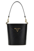 Prada Women Black Leather Bucket Bag