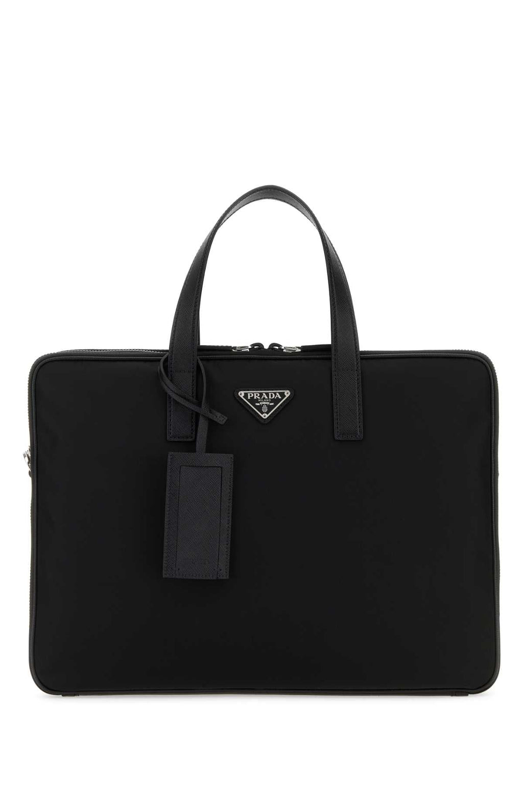 Prada Men Black Nylon Brief Case