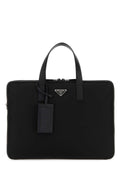 Prada Men Black Nylon Brief Case