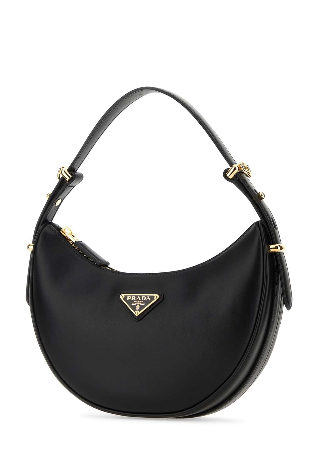 Prada Women Black Leather Arquã¨ Handbag